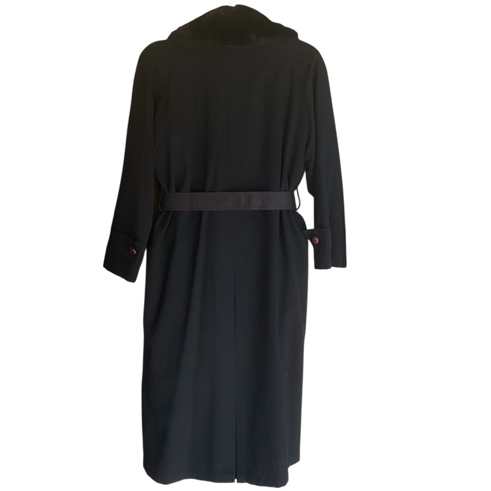 London Fog Vintage Trench Coat with Fur Collar - Picture 5 of 9